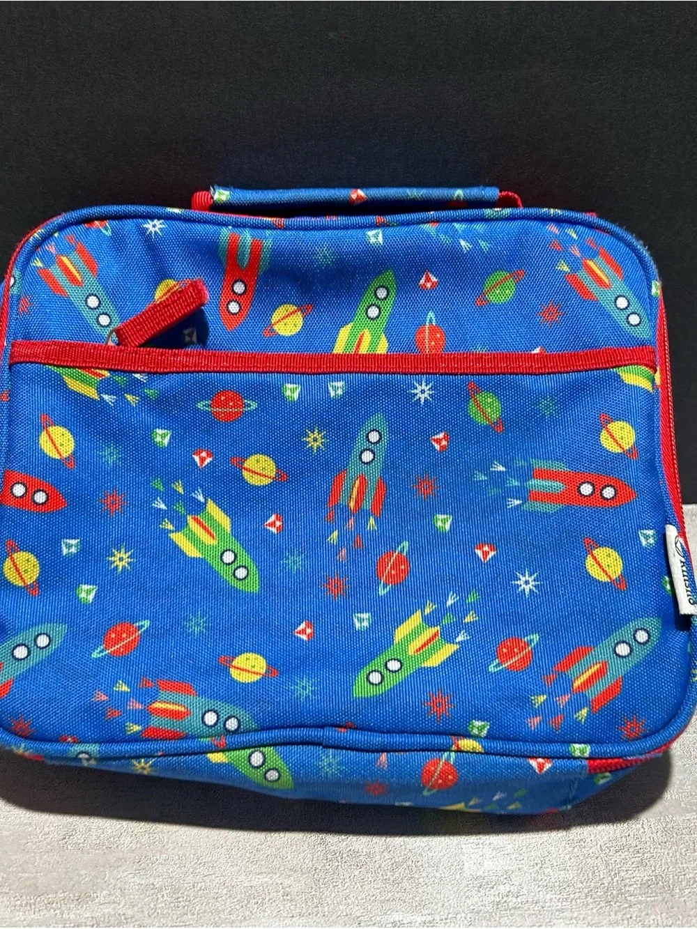 Kids Rocket Print Lunch Bag - Blue